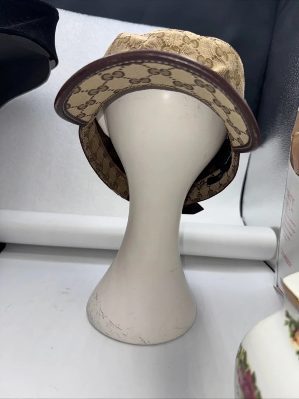 Gucci/Tom Ford military Cap Beige/Brown GG Canvas hat Size XL - Picture 4 of 7